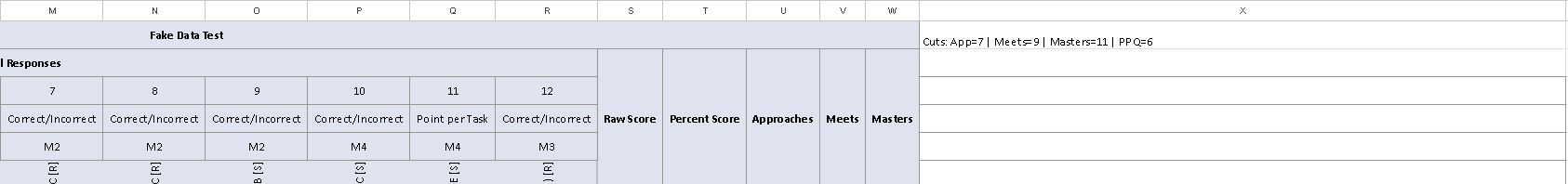 Screenshot showing where to paste the helper formula in row 1 and the main formula in the first student row